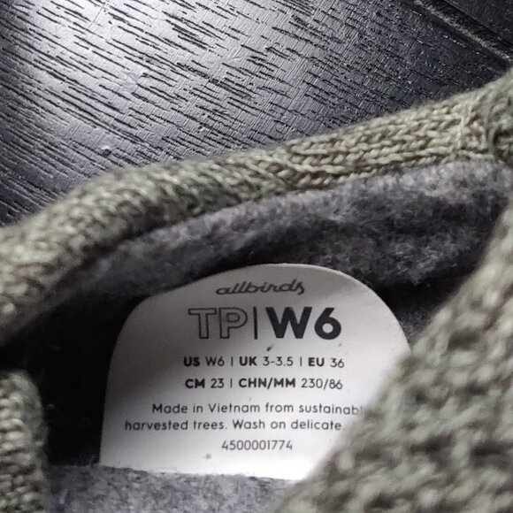 Allbirds TP Tree Pipers Sneakers In Hazy Pine Women's SIZE 6 - Picture 5 of 6